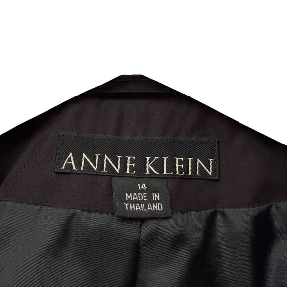 Anne Klein Black Coat Size 14 Womens Vintage Trench Light Jacket - Picture 6 of 13